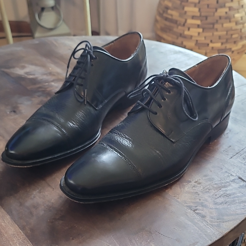 Classic Black Leather Men's Dress Shoes